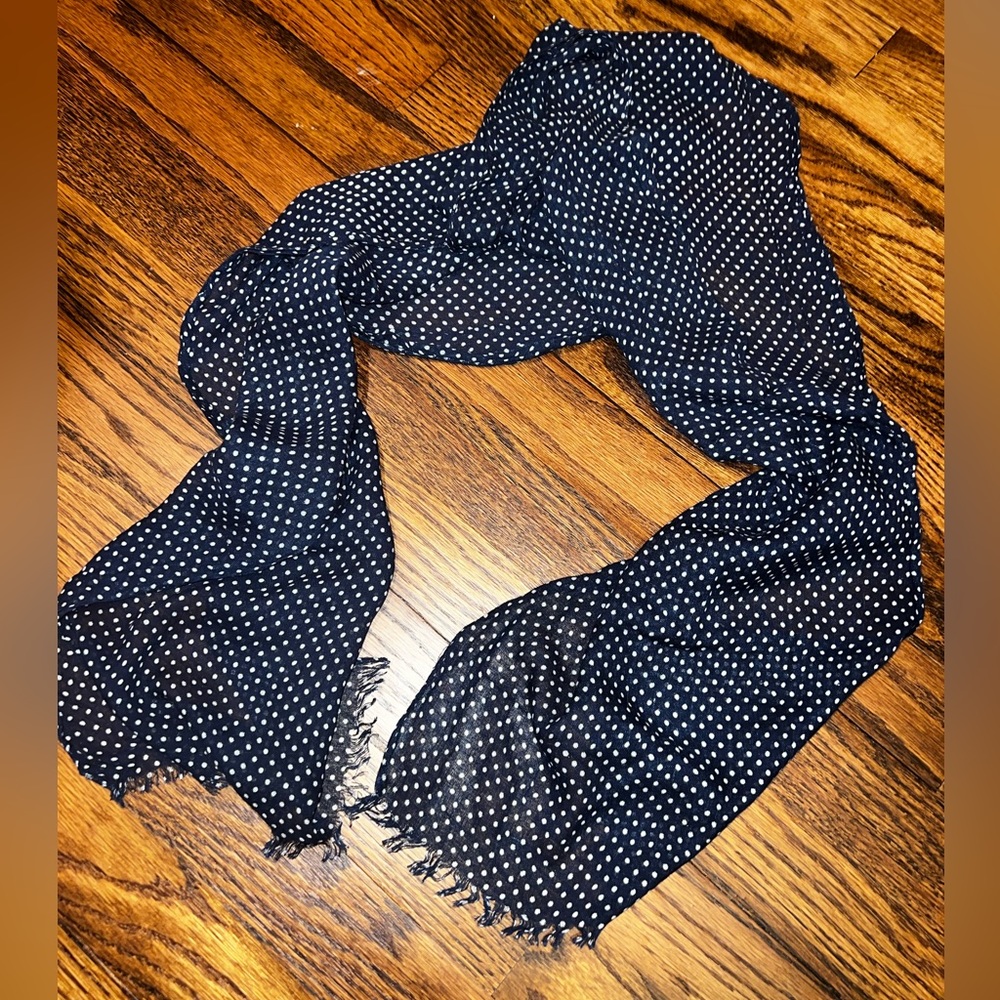 Bugatti 100% viscose navy with white polka dot scarf LAST CALL